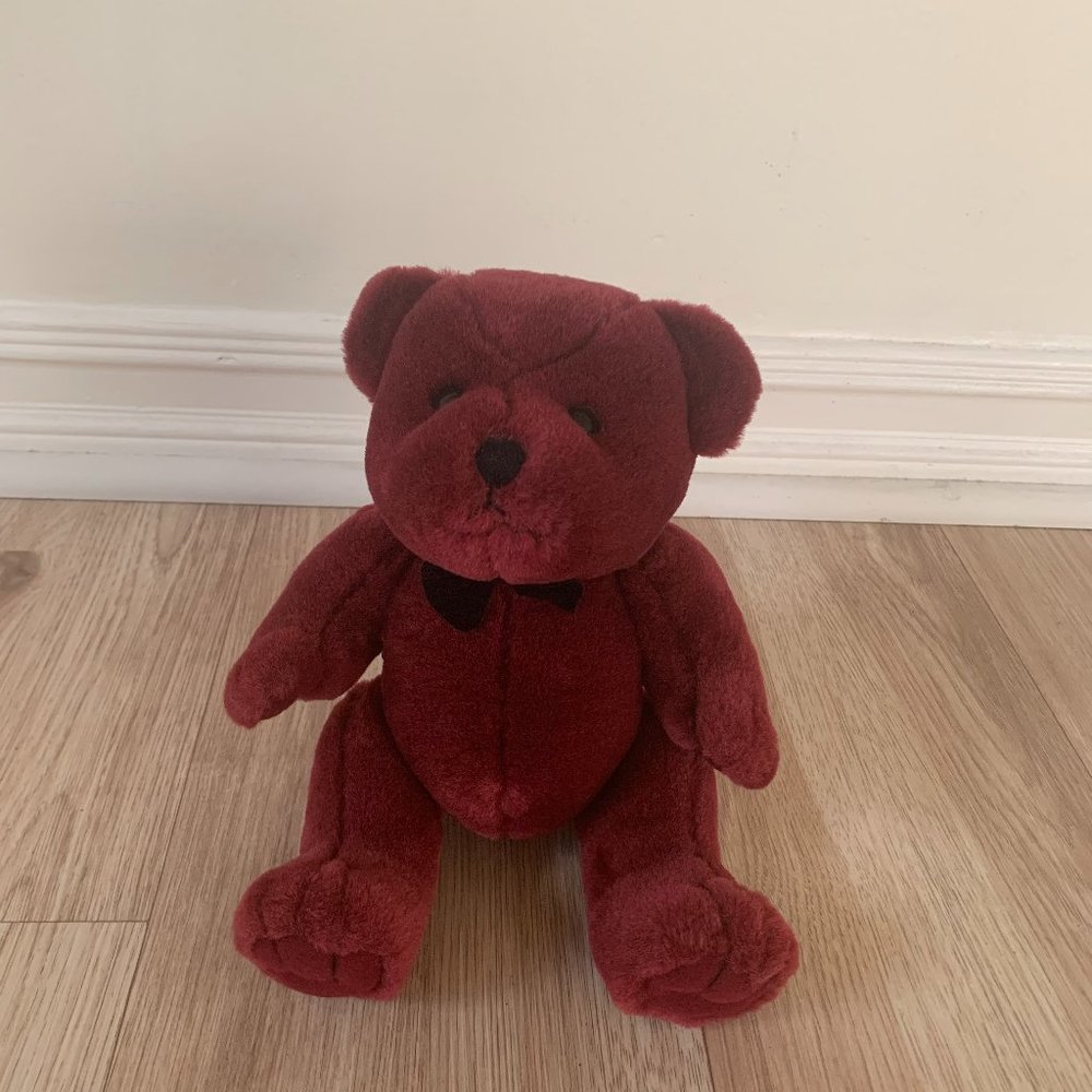 Steven Smith Teddy Bear Garnet with Black Bow-tie
